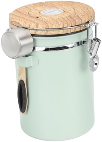 1.8l Airtight Coffee Bean Storage Jar Stainless Steel Lid Vacuum Sealed Canister Bean Container for Dry Food by OFFSCH