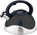 J&V TEXTILES Stainless Steel Whistling Tea Kettle, 3-Quart (Black)* by JVTextiles