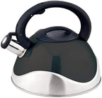 J&V TEXTILES Stainless Steel Whistling Tea Kettle, 3-Quart (Black)* by JVTextiles