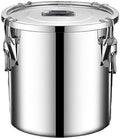 304 stainless steel food storage containers with lids lock clips airtight container large airtight for rice flour sugar grain coffee bean storage containers Kitchen jar (5.55gal/21L) by Verdeho