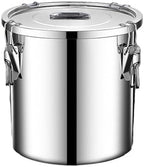 304 stainless steel food storage containers with lids lock clips airtight container large airtight for rice flour sugar grain coffee bean storage containers Kitchen jar (5.55gal/21L) by Verdeho