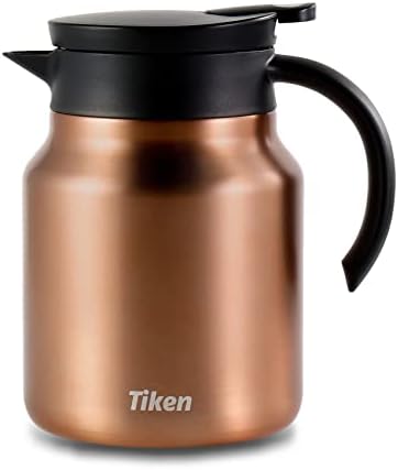 Tiken 34 Oz Thermal Coffee Carafes For Keeping Hot, Double Wall Stainless Steel Insulated Coffee Carafe, 1 Liter Beverage Pitcher (Copper) by WelcometoTikenWare