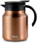 Tiken 34 Oz Thermal Coffee Carafes For Keeping Hot, Double Wall Stainless Steel Insulated Coffee Carafe, 1 Liter Beverage Pitcher (Copper) by WelcometoTikenWare