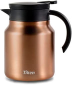 Tiken 34 Oz Thermal Coffee Carafes For Keeping Hot, Double Wall Stainless Steel Insulated Coffee Carafe, 1 Liter Beverage Pitcher (Copper) by WelcometoTikenWare
