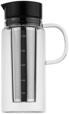 Iced Tea Glass Cold Brew Maker, Black 1000ML by Unknown