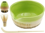 Ceramic matcha agitator, Matcha Whisk and Bowl Tea Set 4 Pcs Elegant Making Kit Includes with Mouth Holder Green by Unknown