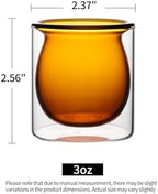 NIRA.Z 3oz Double Wall Glass Espresso Cups – Set of 4 Colorful Insulated Borosilicate Glass Coffee Shot Glasses, Demitasse Cups for Espresso, Latte, Macchiato, Heat Resistant, Ideal for Home & Office - Image 2