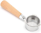 Bottomless Portafilter Coffee Machine Handle, Stainless Steel Filter Holder Basket Replacement Tool, Ergonomic Wooden Handle for Espresso Extraction, Barista Accessory for Home and (54mm beech) - Image 3