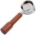 58mm Bottomless Coffee Portafilter,Compatible For La Marzocco，2-ear Steel Modified Solid Wood Handle Filter Barista Tool(Style j) by Unknown