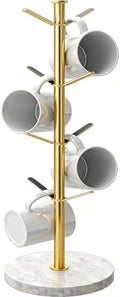 Gypie Gold Mug Holder Tree with Marble Base, 8 Hooks Standard Coffee Cups by GypieHouseware