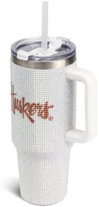 The Memory Company Officially Licensed 40oz White Bling Game Day Tumbler, University of Nebraska, Lincoln - Image 2