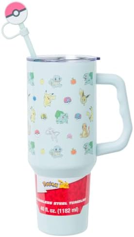 Silver Buffalo Pokémon Fruit Snack, Pikachu, Stainless Steel Tumbler, 40oz by SilverBuffalo