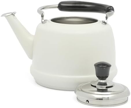 Martha Stewart Kingstree Large 2 Qt Heavy Gauge Stainless Steel Tea Kettle - Linen White Exterior - Image 6