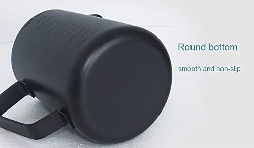 Milk Frothing Pitcher with Measurement on Both Sides, Black Stainless Steel Heat Insulation Milk Frothing Pitcher Coffee Tools Cup 20 oz (600 ml) - Image 5