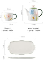 Water Pitcher Household Ceramic Water Set Creative Tea Set Cold Kettle 8-piece Set Household Essential Tea Set teapot Tea Cup Set Water Jug - Image 6