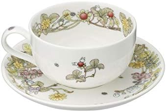 Noritake T97285A/4660-3 My Neighbor Totoro Milk Tea Cup & Saucer, 11.8 fl oz (325 cc), Snake Strawberry Version, Microwave Safe, 1 Guest, Bone China - Image 3