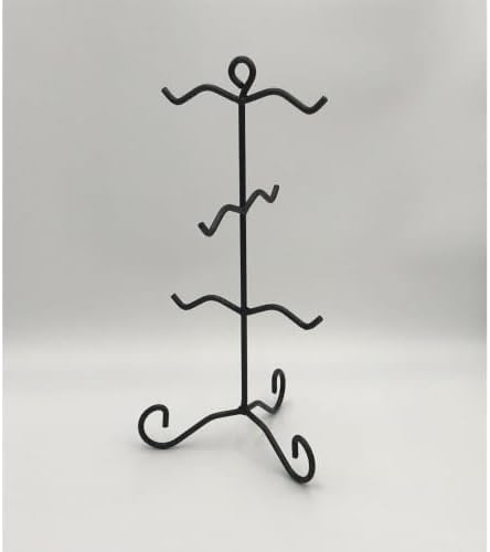 Mug Holder Tree, Coffee Cup Holder with 6 Hooks, 8 "W x 16 "H, Large Rustic Black Iron Steel Kitchen Rack Plate Farmhouse Home, Standing Kitchen Counter Decor - Image 4