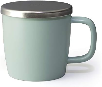 FORLIFE Dew Satin Finish Brew-In-Mug with Basket Infuser & Stainless Lid 11 oz. (Minty Aqua) by Unknown