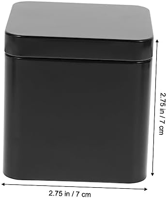 Healifty 10pcs Rectangular Tin Box with Lid, Black Tinplate Metal Storage - Image 2