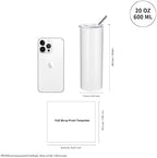 PYD Life 12 Pack Sublimation Tumblers Straight Skinny 20 OZ Bulk Wholesale - Image 3