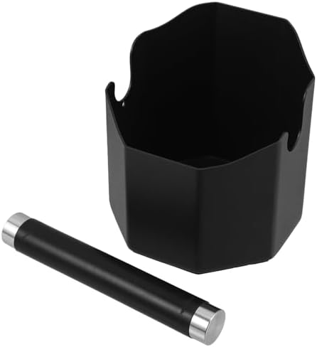 Espresso Knock Box for Grounds Stainless Steel round Black by cabilock
