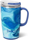 Swig Life 18oz Insulated Travel Mug with Handle & Lid, Blue Lagoon by SwigLife