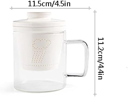 Coffee Cups Glass Tea Cup with Removable Infuser and Lid 9.5OZ Thickened Glass Tea Mug Clear Filtrating Teapot Tea Maker Tea Coffee Cup (Color : B) (A) - Image 2