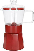 La Cafetière Verona Glass Espresso Maker, Red, 6 Cup, Gift Boxed by La+Cafeti%C3%A8re