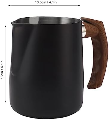 Milk Frothing Pitcher, Stainless Steel Frother Cup with Scale, Coffee Foam Steaming Pitcher for Cafe Kitchen Machines Cappuccino Latte (1000ml) - Image 3