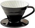 Ceramic Coffee Filter Cup Reusable Filters V Style Maker Conical Hand Flush Single Drip Barista Tool(Black) by Unknown
