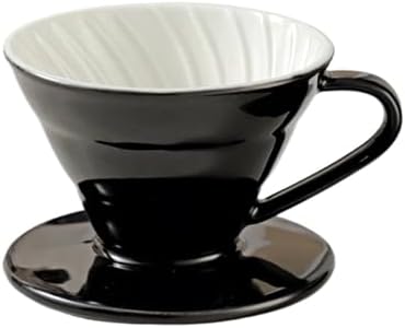 Ceramic Coffee Filter Cup Reusable Filters V Style Maker Conical Hand Flush Single Drip Barista Tool(Black) by Unknown
