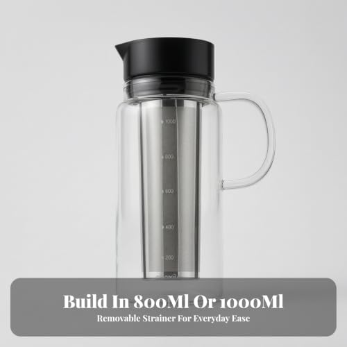 Iced Tea Glass Cold Brew Maker, Black 1000ML - Image 5