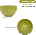 Kyoto Kiyomizu-yaki Earthenware Matcha Bowl - Rokuro Suji – 20.2 fl oz Charming Form, Lead-Free, Gift Box Included - Ideal for Tea and Café au Lait Made in Japan (Yellow Green) - Image 2