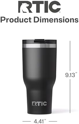 RTIC 40oz Essential Tumbler with Lid, Ceramic Lined, Black - Image 4