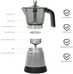 LAOION 6 Cup Manual Espresso Maker, Small Espresso Machines for Home - Image 2