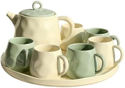 Water Pitcher Household Tea Set Fashionable teapot Ceramic Water Set with Cup Household Cup Living Room Water Cup Kettle Teacup Cup Tea Set Water Jug by Unknown