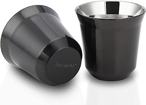 Easyworkz Porcelain French Press and Double Wall Insulated Metal Demitasse Cups - Image 6