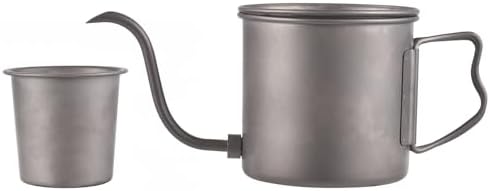 400ml Camping Kettles for Boiling Water, Coffee Kettle with Folding Handle+Removable Coffee Spout Coffee Pot with Coffee Filter/Small Cup, Lightweight Tea Kettle for Picnic Backpacking Hiking by Doorslay