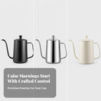 Gooseneck Coffee Pouring Kettle 600ml Thick 304 Stainless Steel Precision Spout Teapot for Manual Pour Over and Home, Silver - Image 7