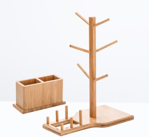 Bamboo Cup Holder Stand Coffee Mug Organizer Rack for Xmas Home - Image 3