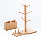 Bamboo Cup Holder Stand Coffee Mug Organizer Rack for Xmas Home - Image 3