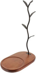 Wooden Base Coffee Mug Tree Rack for Countertop Iron Holder by HONMEET