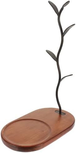 Wooden Base Coffee Mug Tree Rack for Countertop Iron Holder by HONMEET