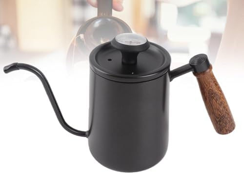 GOWENIC 600ML Pour Over Coffee Kettle with Thermometer (Black) - Image 4