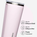 Corkcicle Insulated Tumbler with Sliding Lid, 24 oz, Powder Puff - Image 3
