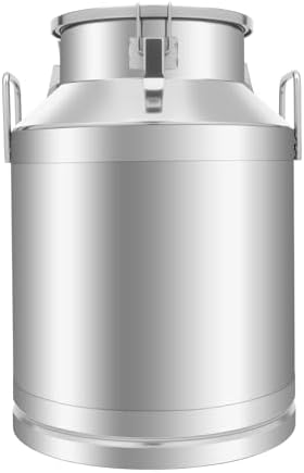 LOYALHEART 50L/13.2 Gallon 304 Stainless Steel Milk Can, Heavy Duty Milk Transport Jug with Sealed Lid for Storage & Transportation by LOYALHEARTD