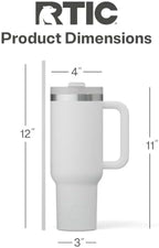 RTIC 40oz Road Trip Tumbler, Insulated, Ceramic Lined, Cool Grey - Image 5