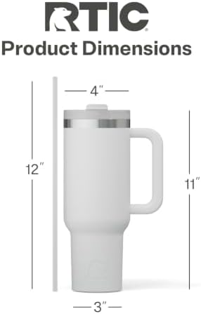 RTIC 40oz Road Trip Tumbler, Insulated, Ceramic Lined, Cool Grey - Image 5
