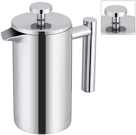Yinhing 350ML Double Wall Stainless Steel French Press Coffee Maker with Insulated Safe Pouring Elegant Mirror Finish for Kitchen Countertop - Image 5