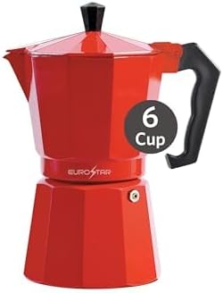 EUROSTAR SEM306R 6-Cup Stovetop Espresso Maker, Red by EUROSTAR